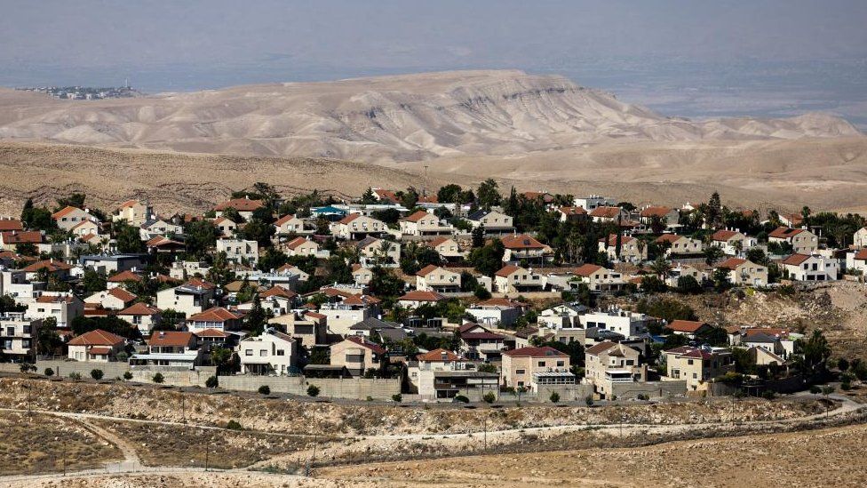 A picture shows the Jewish settlement of Kedar in the Israeli-occupied West Bank, June 25, 2023