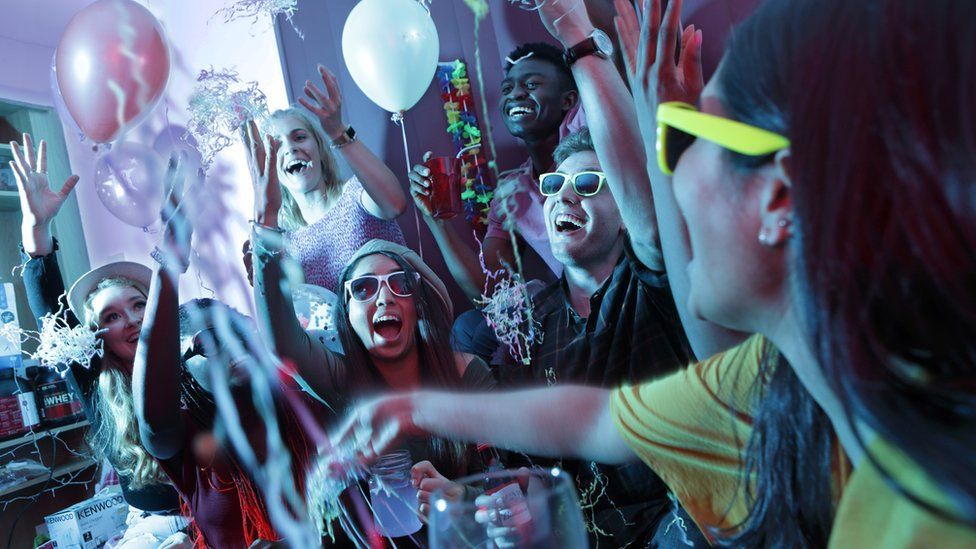 Stock image of house party