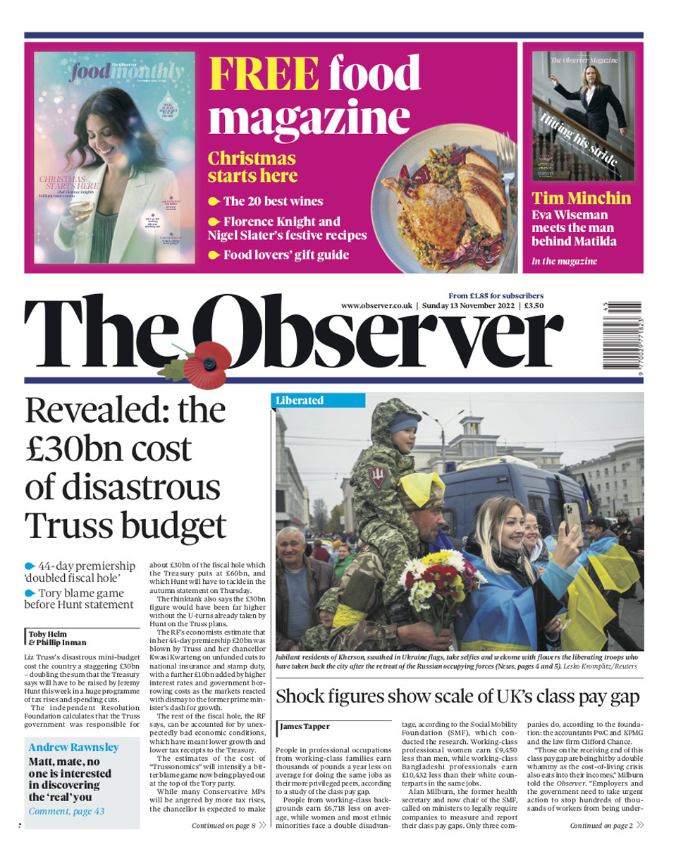 Observer front page