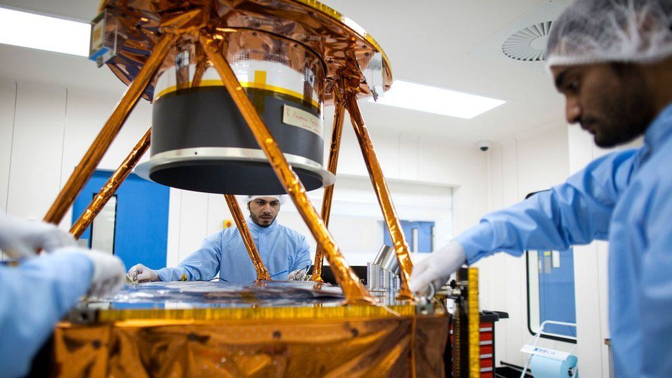 Engineers work on the UAE Mars probe