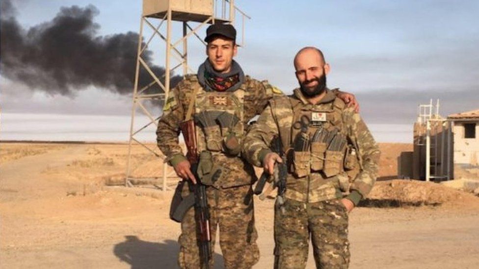 Daniel Newey (l) and Daniel Burke (r) in Syria