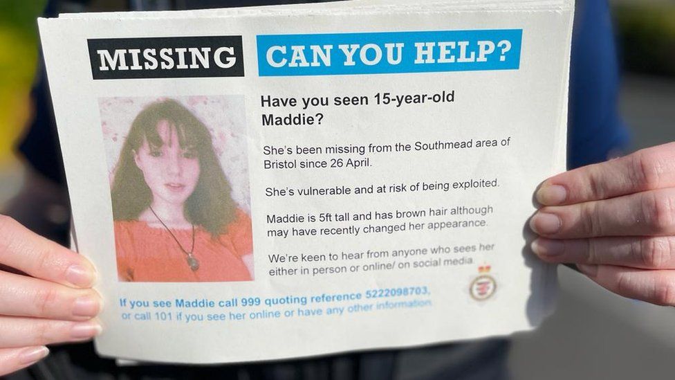 Missing Bristol teenager Madison or Maddie