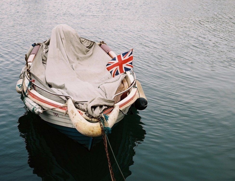 Boat with a Union flag