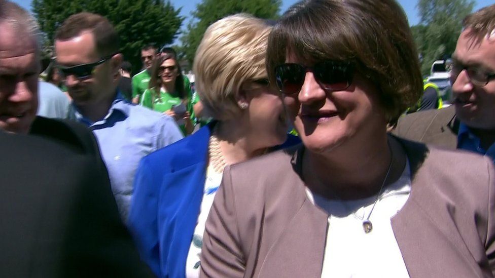 Arlene Foster is among the crowd at the Ulster Football Final between Donegal and Fermanagh in Clones, County Monaghan
