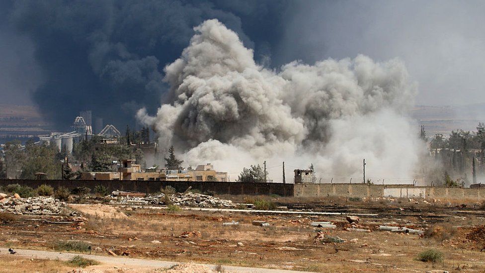 An airstrike in Aleppo