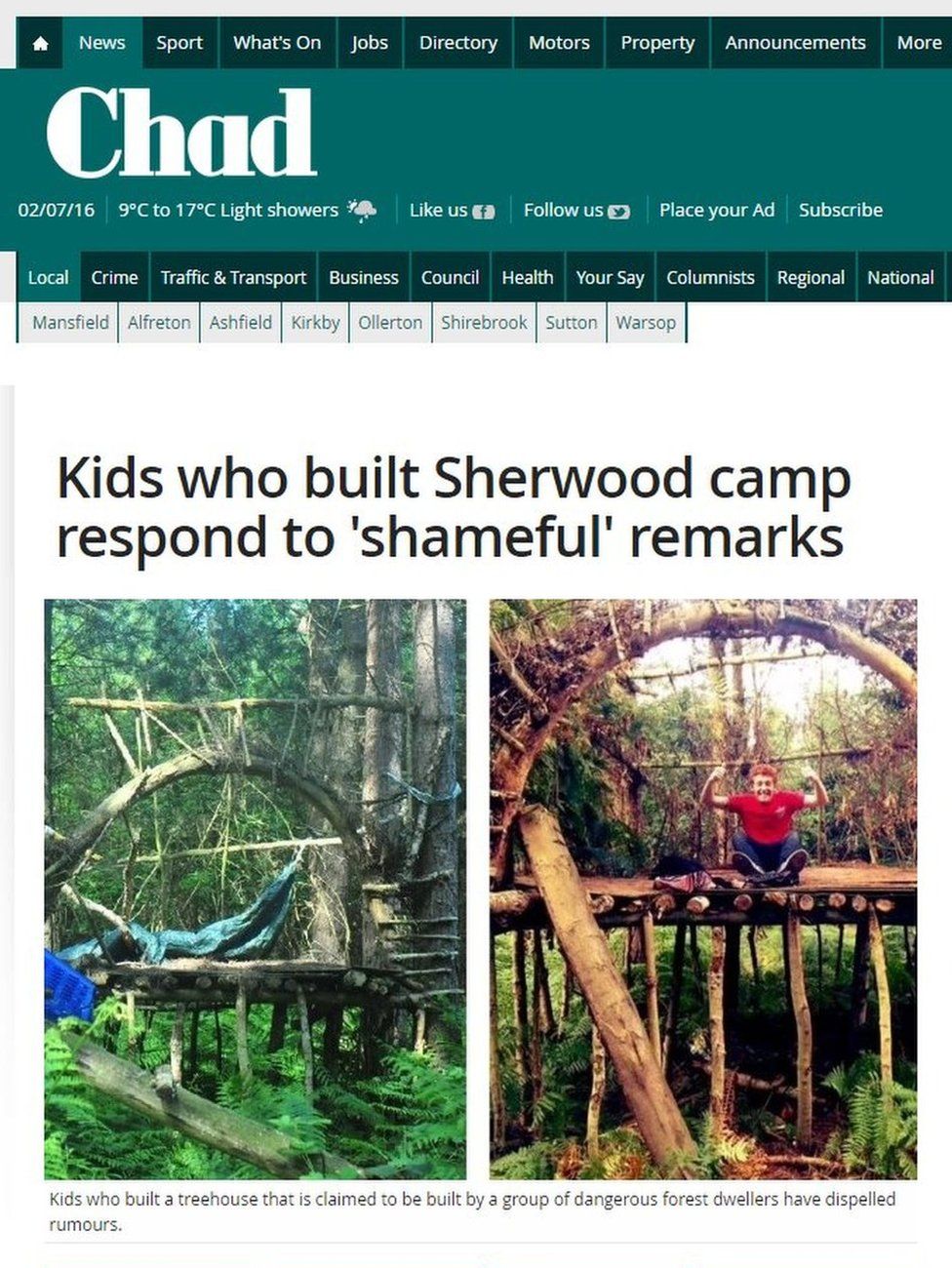 Sherwood Forest migrant camps are 'fantasy' - BBC News