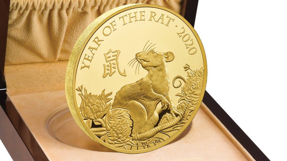 Gold coin for Year of the Rat