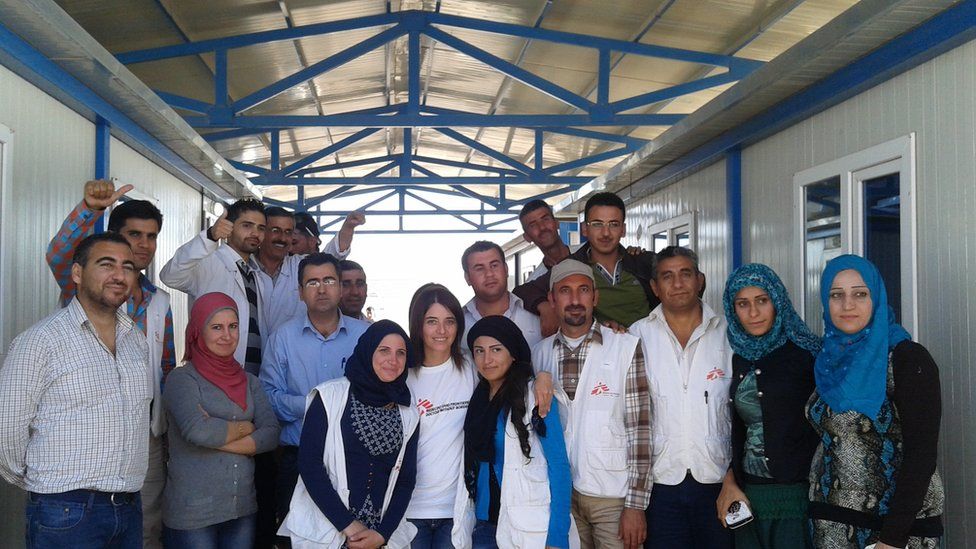 Khaled Muha and the team he worked with at Médecins Sans Frontières