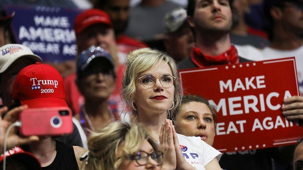 Supporters of Donald Trump at the BOK Center in Tulsa, Oklahoma,, June 20, 2020.