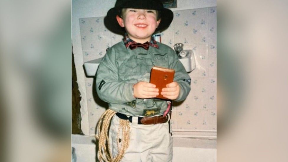 George Ridgway dressed as Indiana Jones when he was a child