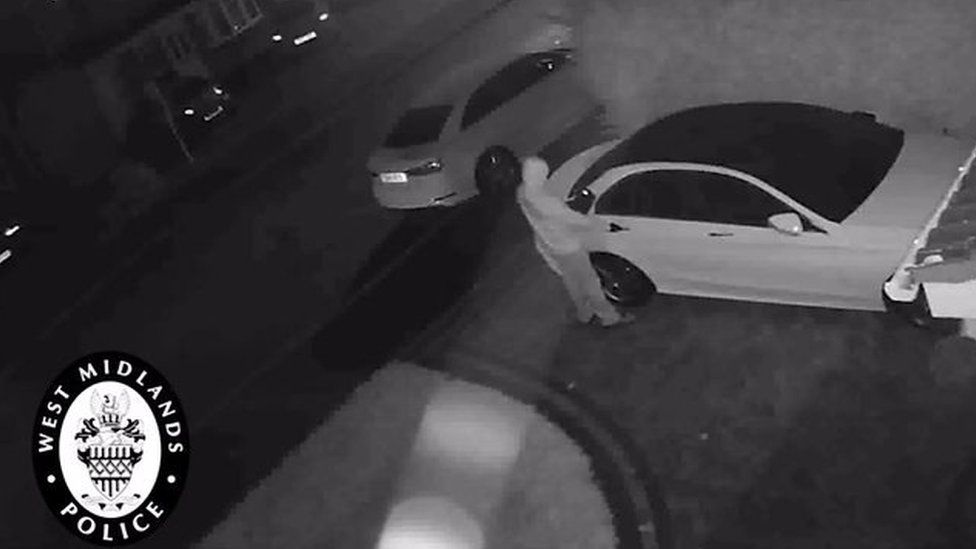 CCTV of a car theft