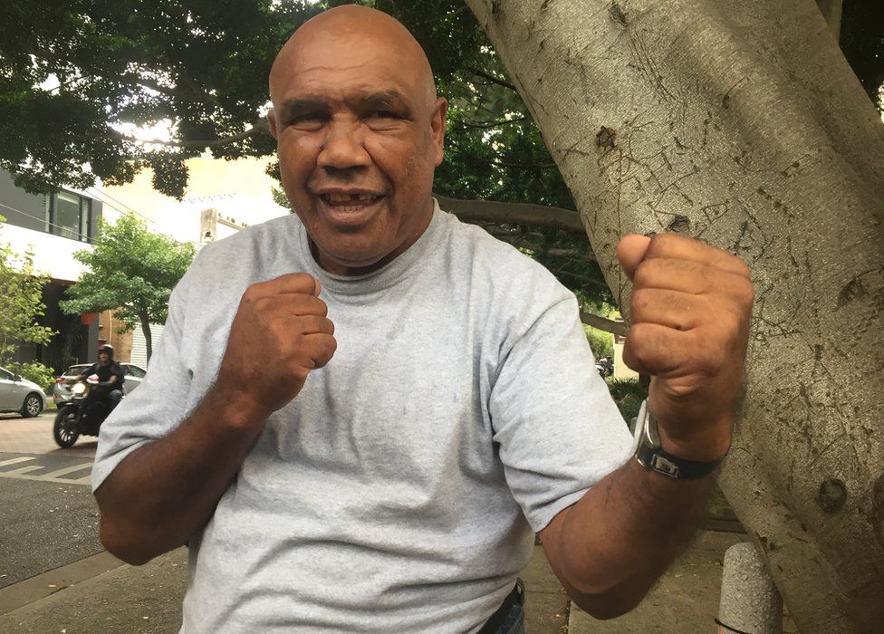 Wally Carr strikes a boxing pose in Sydney recently