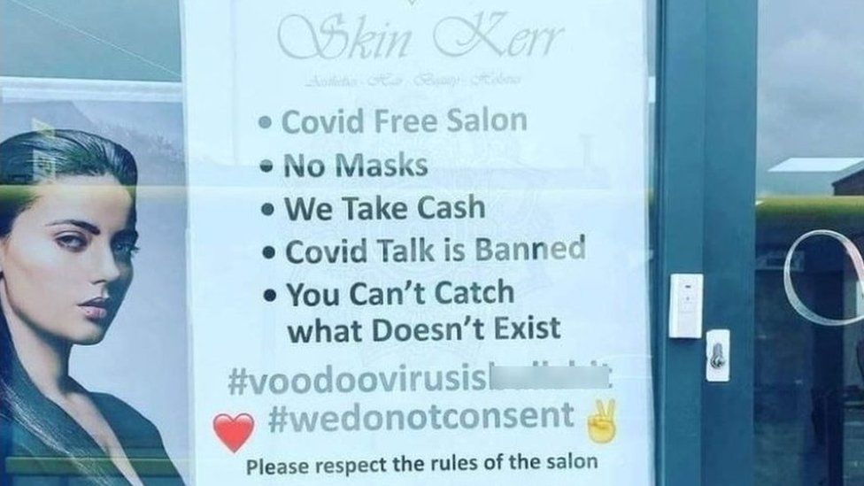 Posters in Skin Kerr salon window