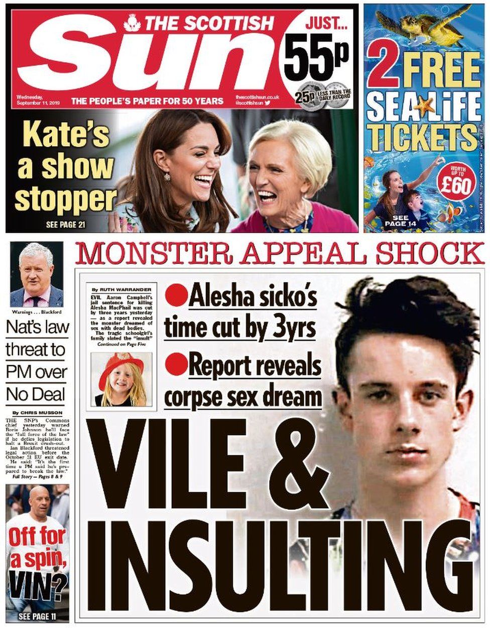 Scotland's papers: Alesha appeal shock and Savile school claims - BBC News