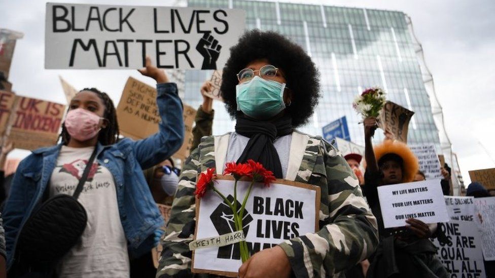 A Black Lives Matter protest in London in June 2020