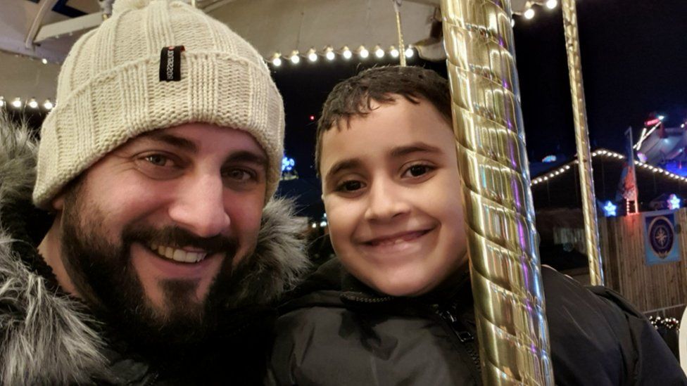 Image of Huseyin Mehmet and his 11-year-old son Soulaymane