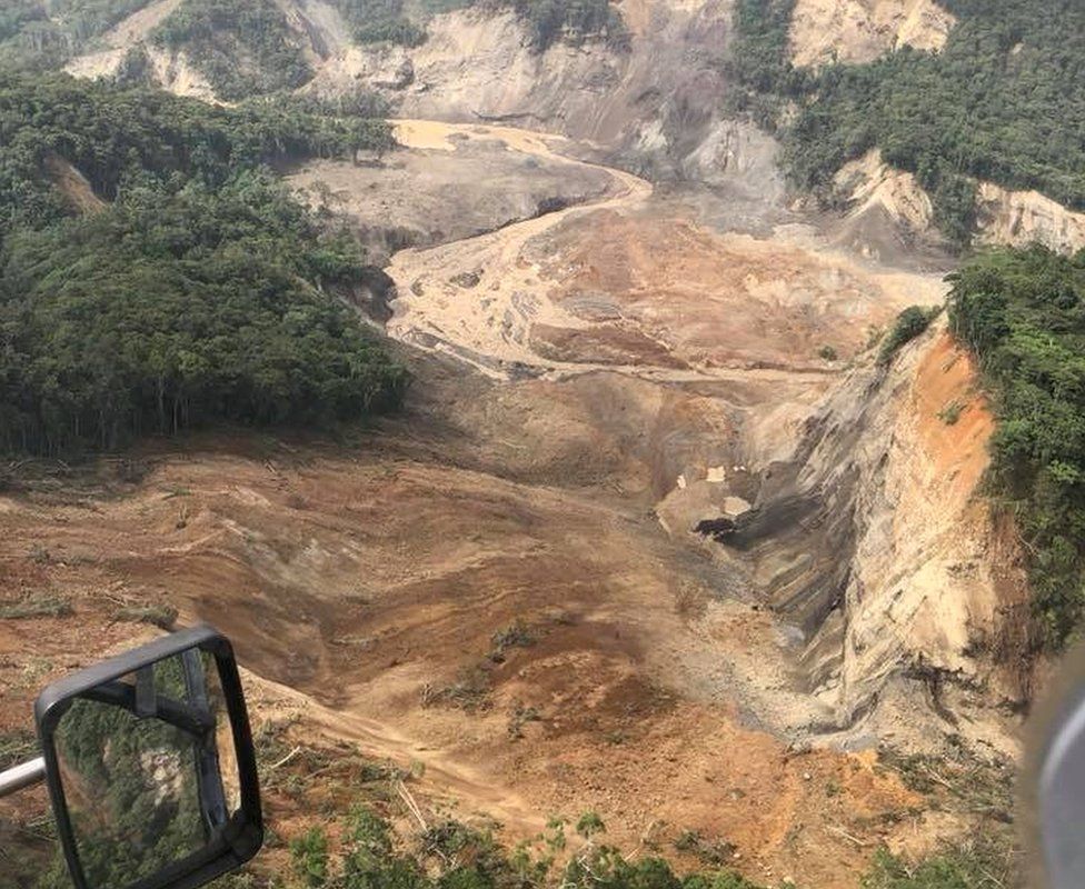 Areas affected by landslides are seen after a powerful 7.5 magnitude earthquake, in Hela province, Papua New Guinea, 27 February 2018