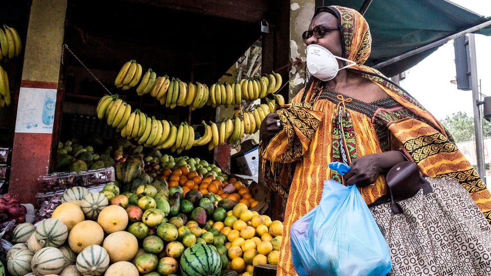 Woman wearing mask in Senegal