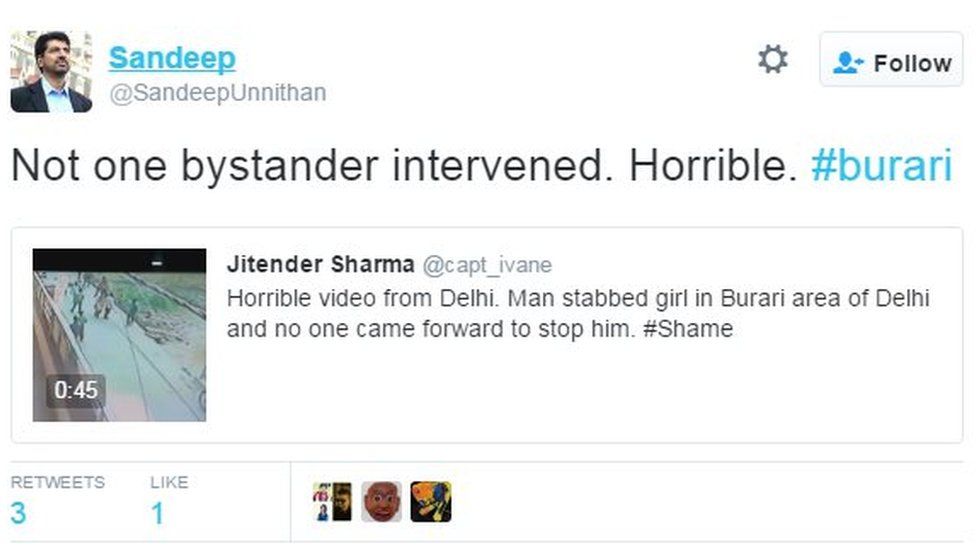 Not one bystander intervened. Horrible. #burari