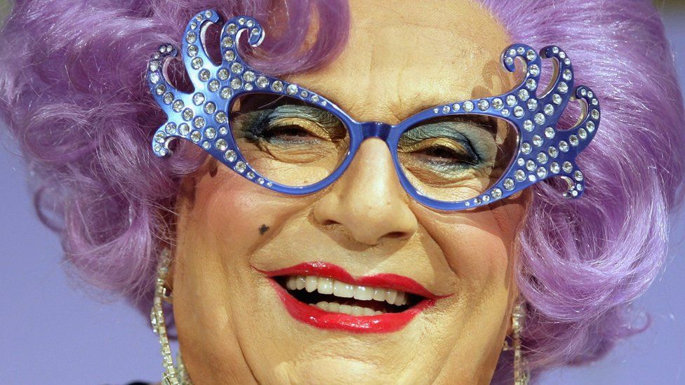 Barry Humphries in character as Dame Edna Everage