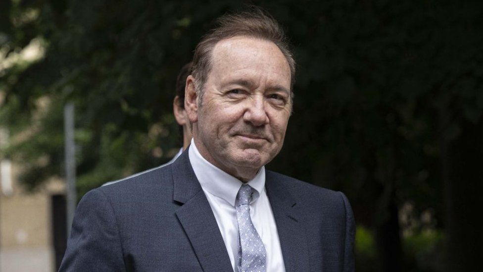 Kevin Spacey arrives astatine  Southwark Court successful  London for the 3rd  time  of his trial