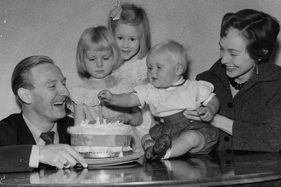 Leslie Phillips and family
