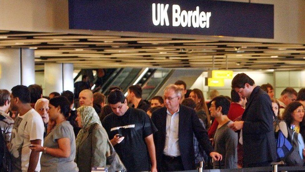 Queue at UK border