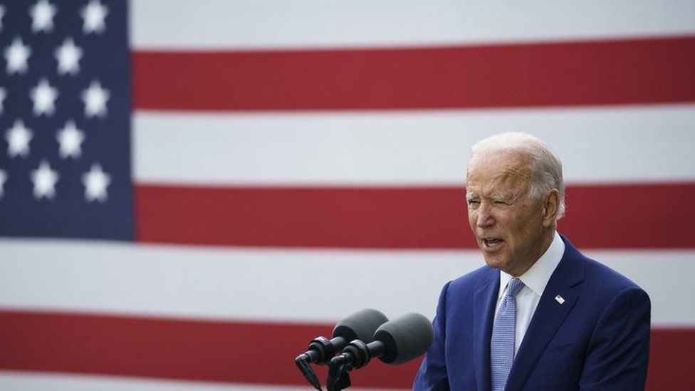 Joe Biden speaks during a campaign event at the Mountain Top Inn and Resort on 27 October in Warm Springs, Georgia