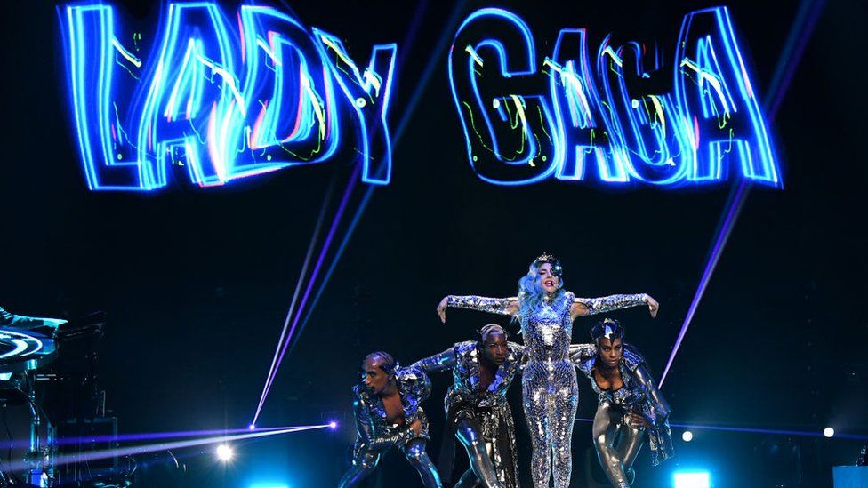 Lady Gaga performs onstage during AT&T TV Super Saturday Night at Meridian at Island Gardens on February 01, 2020 in Miami.