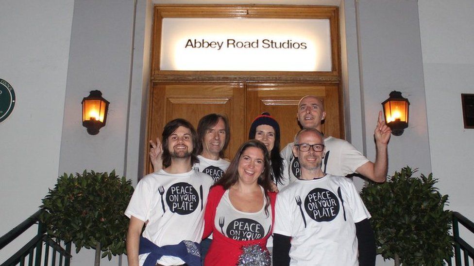 Peace On Your Plate outside Abbey Road studios