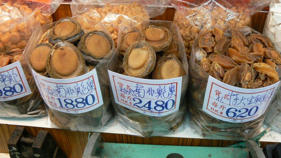 Dried abalone on sale in Hong Kong