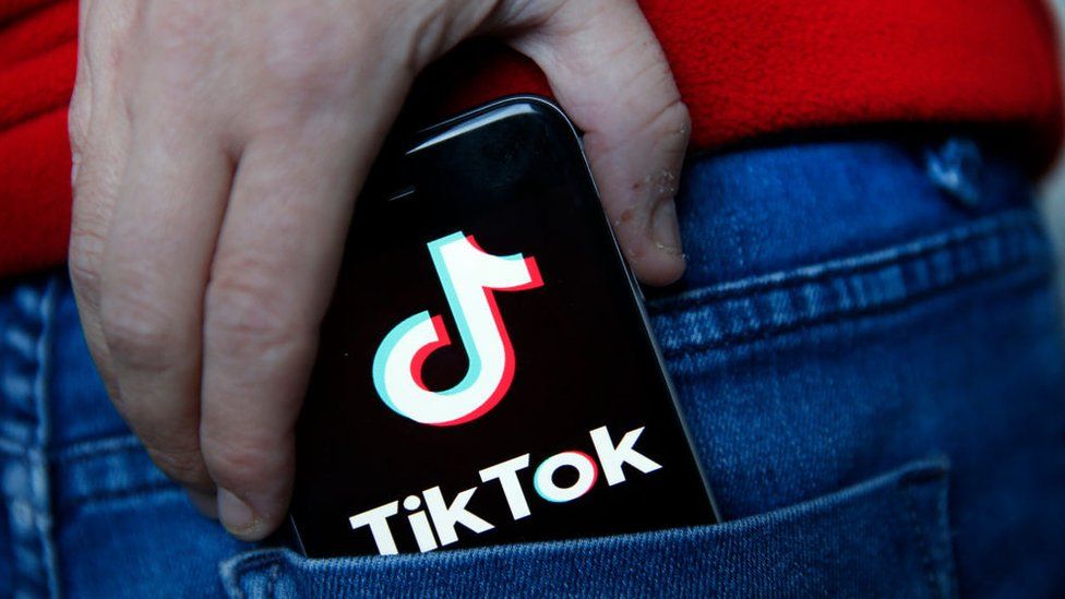Tiktok showing on a phone