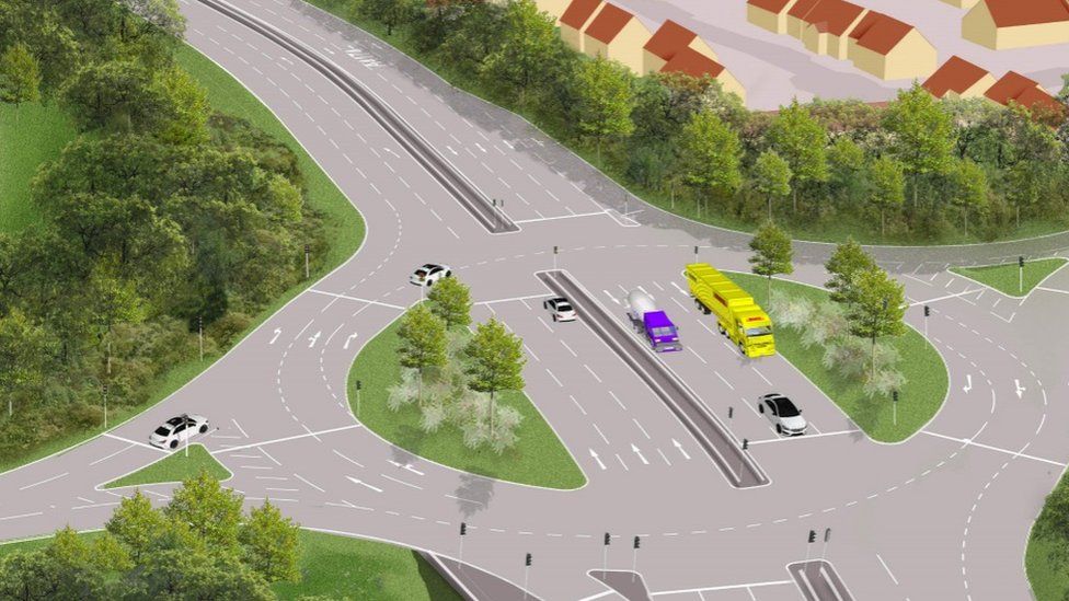 An artist's impression of Wraxall Road Roundabout