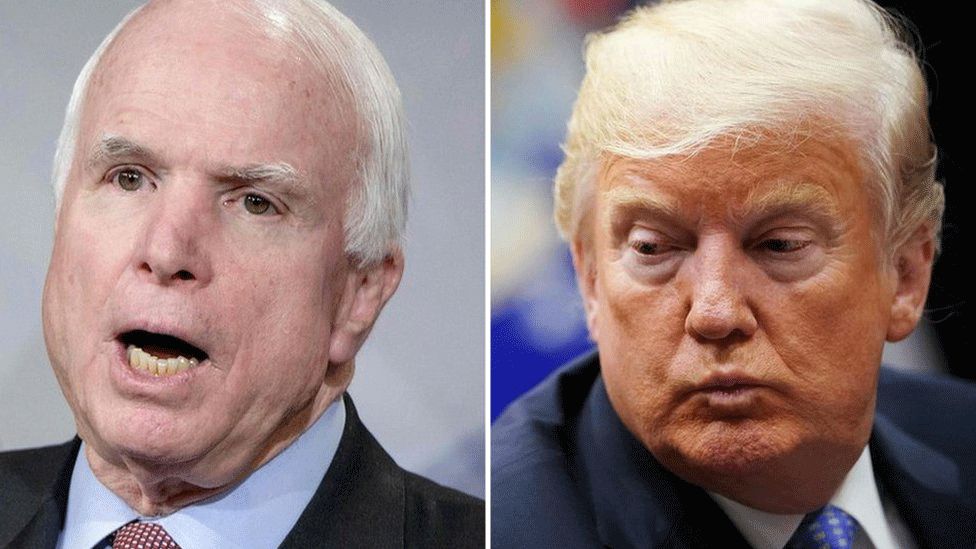 John McCain and Donald Trump