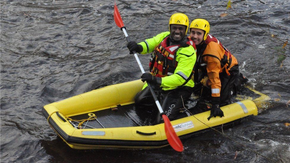 Levy Nzoungou training with Cheshire Fire and Rescue Service