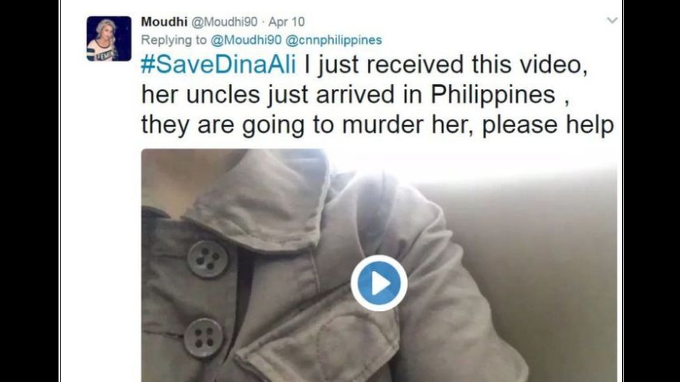 Moudi Aljohani tweets out about Dina Ali's case