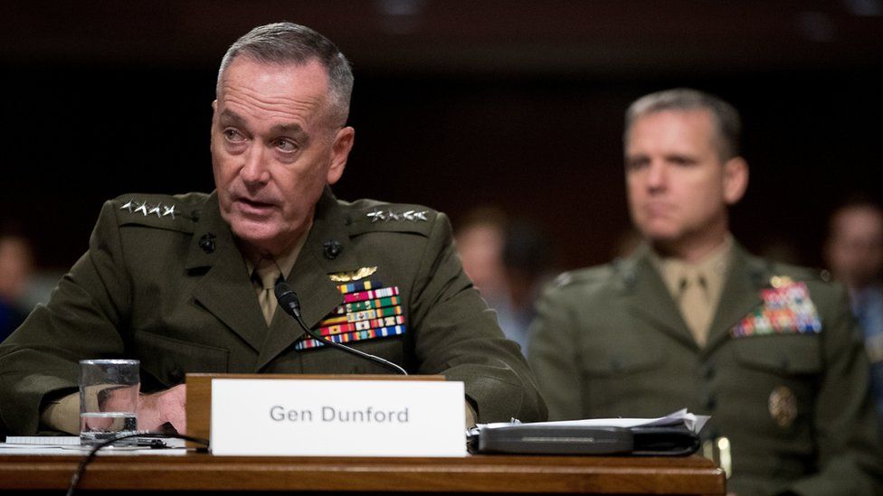 Joint Chiefs Chairman Gen. Joseph Dunford testifies on Capitol Hill in Washington
