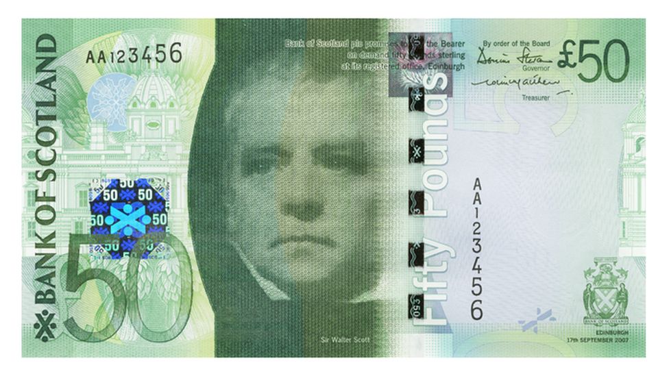 Bank of Scotland £50 paper note