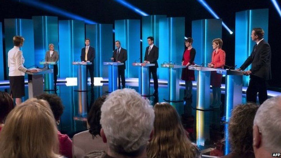Screengrab from the leaders' debate