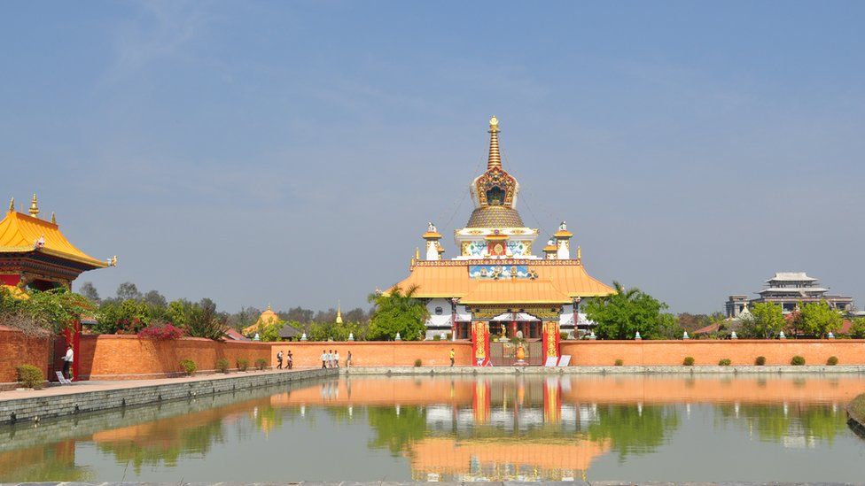 Different countries' stupas and temples in Lumbini