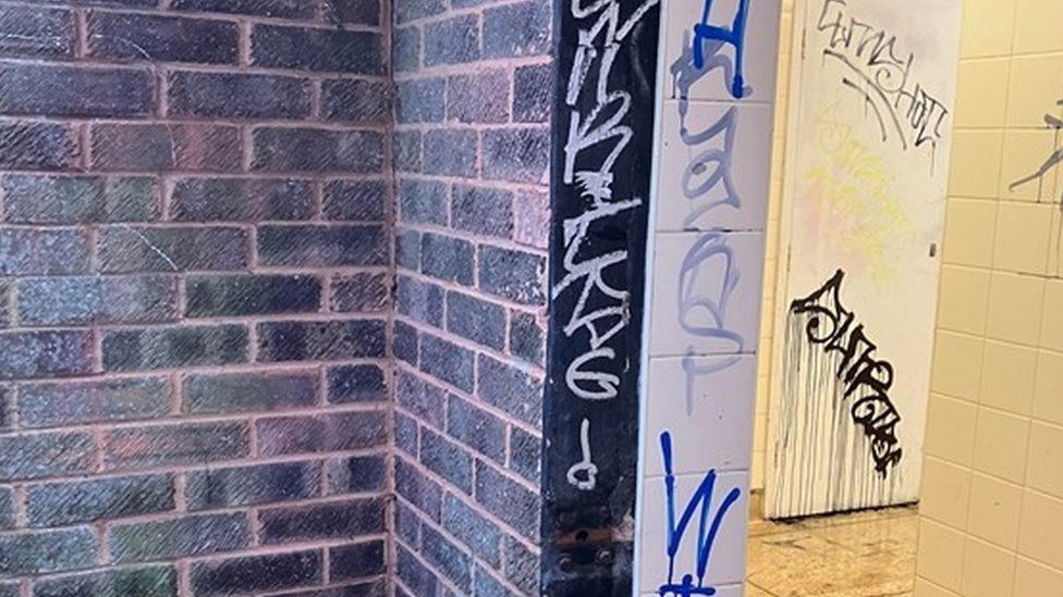 Vandalism at Phear Park toilets in Exmouth