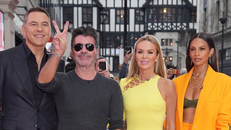 David Walliams, Simon Cowell, Amanda Holden and Alesha Dixon pictured together when they were all Britain's Got Talent judges