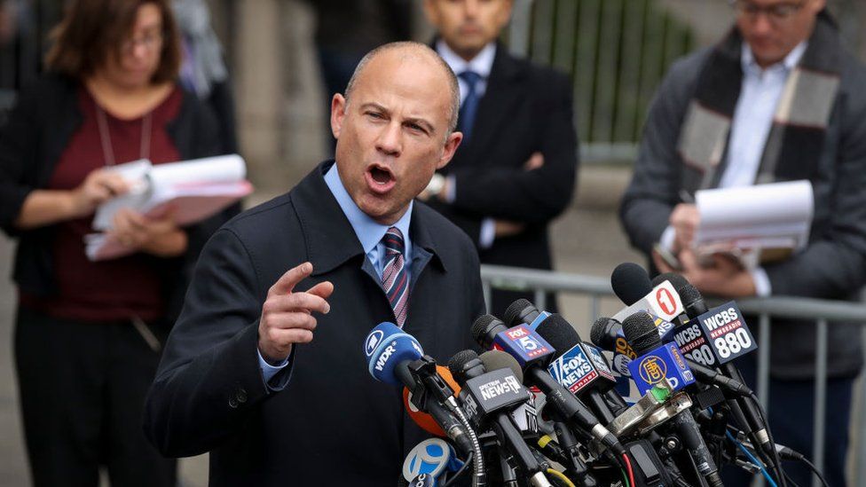 Michael Avenatti outside the courthouse in December