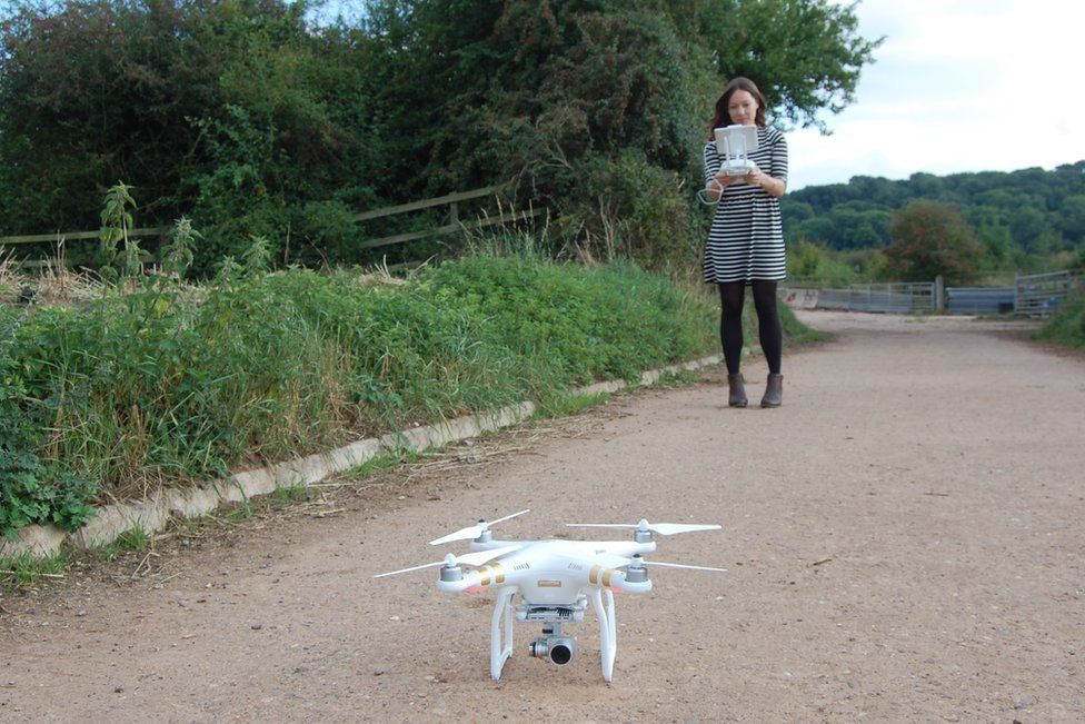 Caroline flying drone