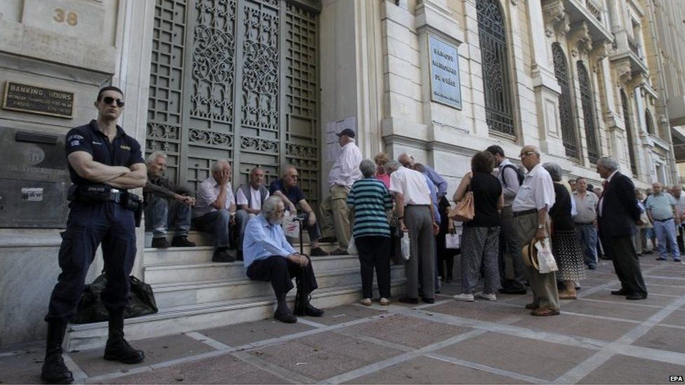 Line outside of bank in Athens 11 July 2015