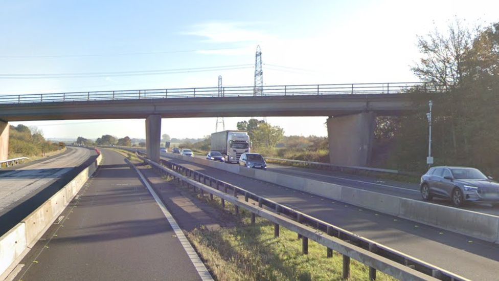 The Mutton Lane Bridge over the M180