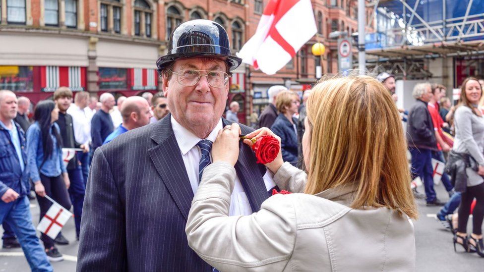 People took to the streets of Nottingham to celebrate St George's Day in 2017