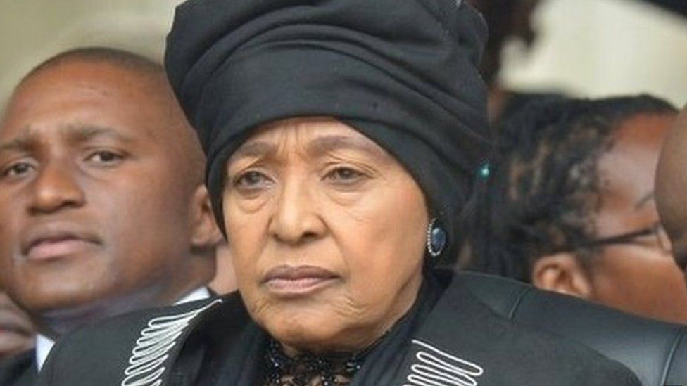Winnie Madikizela-Mandela at Nelson Mandela's memorial service in December 2013