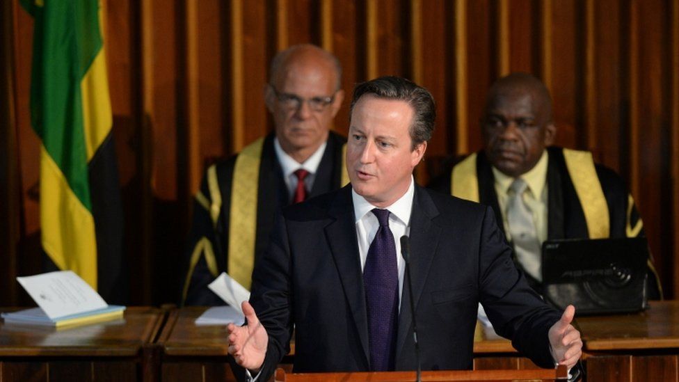 David Cameron addressing Jamaica's parliament