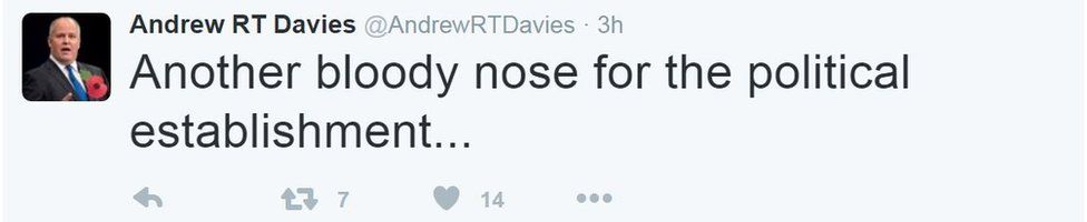 Andrew RT Davies' comments on Twitter